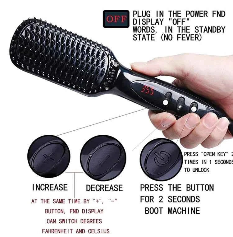 Electric Beard Comb Hair Straightener Brush Hot Hair Brushes Straightener Hair Anti-scalding Ceramic Beard Straightening Brush