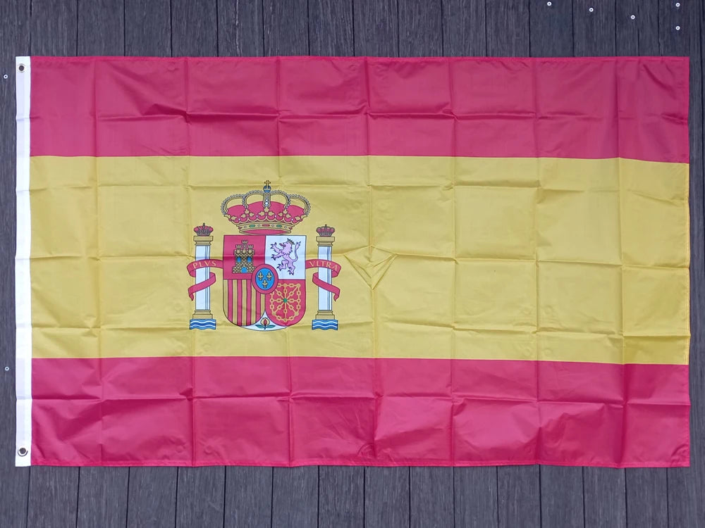 xvggdg  90x150cm spain flag 60*90cm   Super Poly football FLAG Indoor Outdoor Polyester Flag
