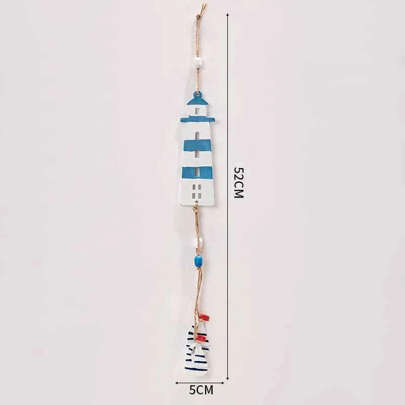 Mediterranean Style Decorative Ornaments Artistic Home Background Kindergarten Wall Hanging Lighthouse Sailboat Wooden Crafts