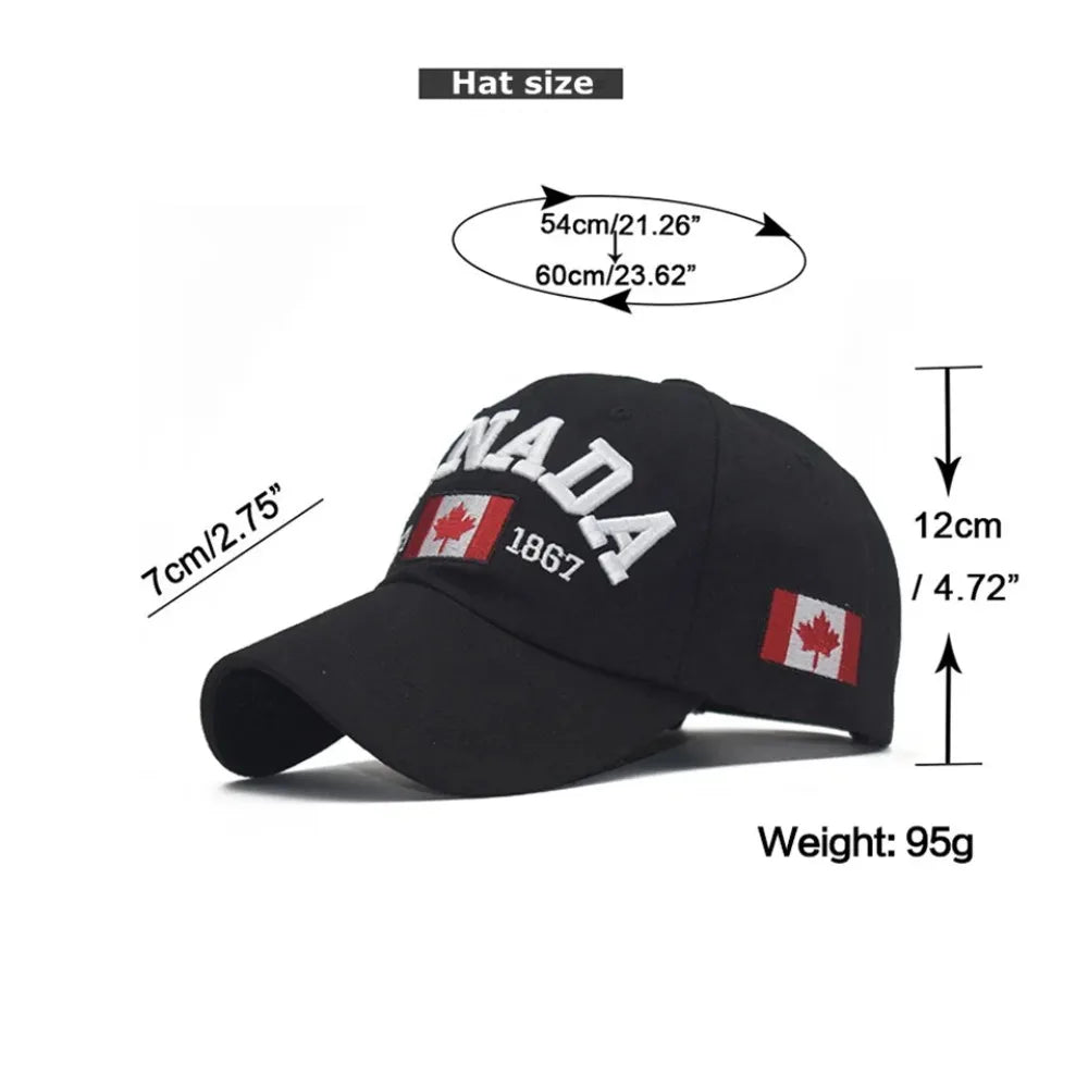 Fashion I Love Canada Baseball Cap Flag Printed Embroidery Hip Hop Caps Cotton Casual Hats