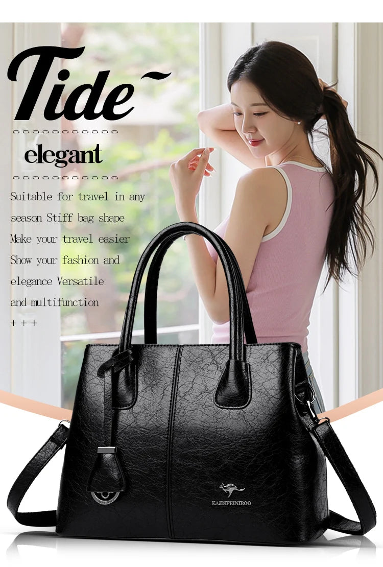 Women's PU Leather Handbags Ladies Large Tote Bag Female Square Shoulder Bags Bolsas Femininas Sac Fashion Crossbody Bags Purse