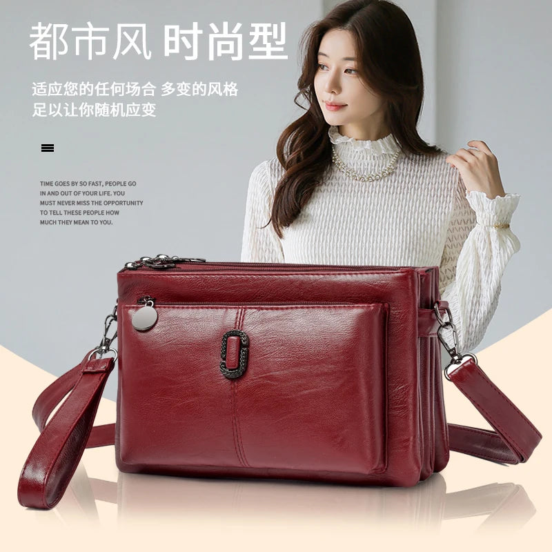 Fashion Women's Small Purse PU Leather Luxury Multi Layered Messenger Handbag