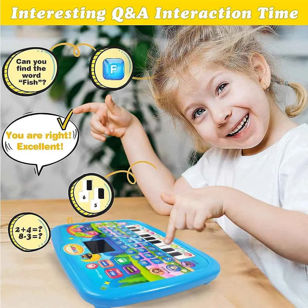 Kids’ Education Tablet Toy, Age 3+ Literacy Math Music Learning, Doubles as Electronic Keyboard, Birthday Christmas Gift
