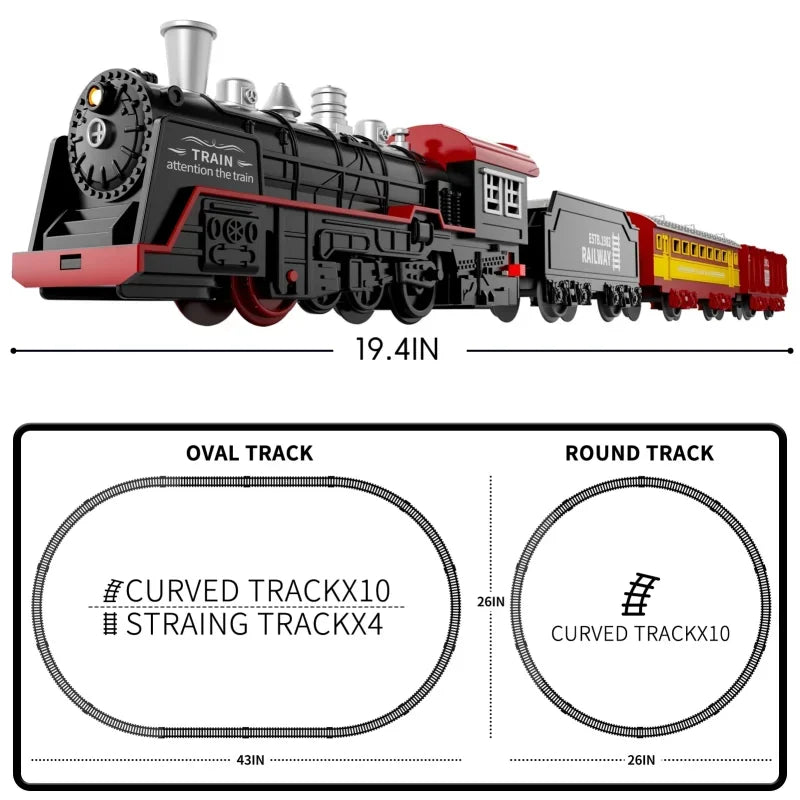 Train Toys for Boys with Lights and Sound Toy Train Track Set for Under Christmas Tree Toddler Model Trains Christmas Gifts