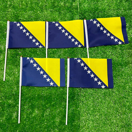 Bosnia and Herzegovina Flag 21*14cm  Bosnia and Herzegovina Hand Waving Flags For Sports Activity