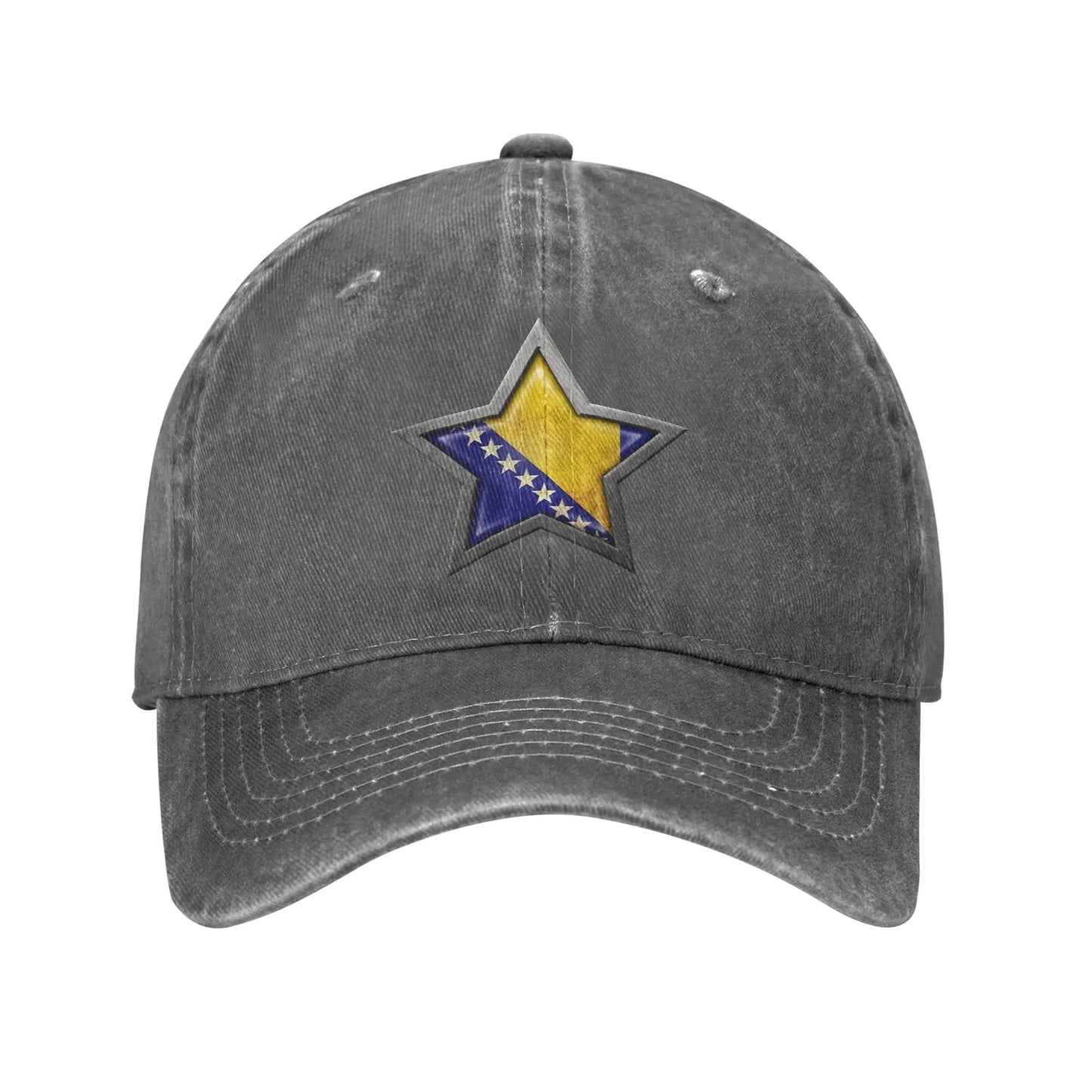 Bosnia and Herzegovina Flag Star Men Women Baseball Cap  Distressed Denim Washed Hats Cap Retro Outdoor Summer  Gift Headwear