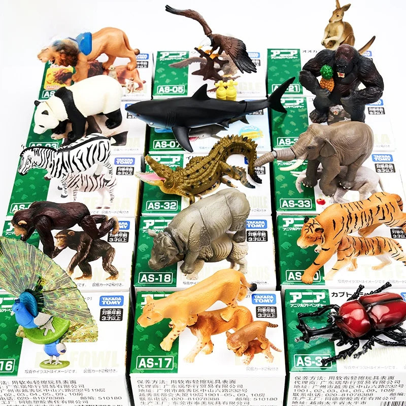 Wildlife Miniature Toys Realistic Tiger Elephant Lion Panda Chimpanzee Simulation Dolls for Children Educational Play Equipment