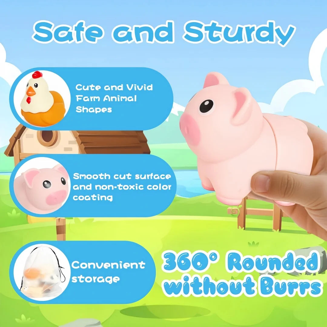 Toddler Toys,Montessori Preschool Learning Activities Animal Toy for Boys Girls,10 pcs Little People Animals Matching Games Fine