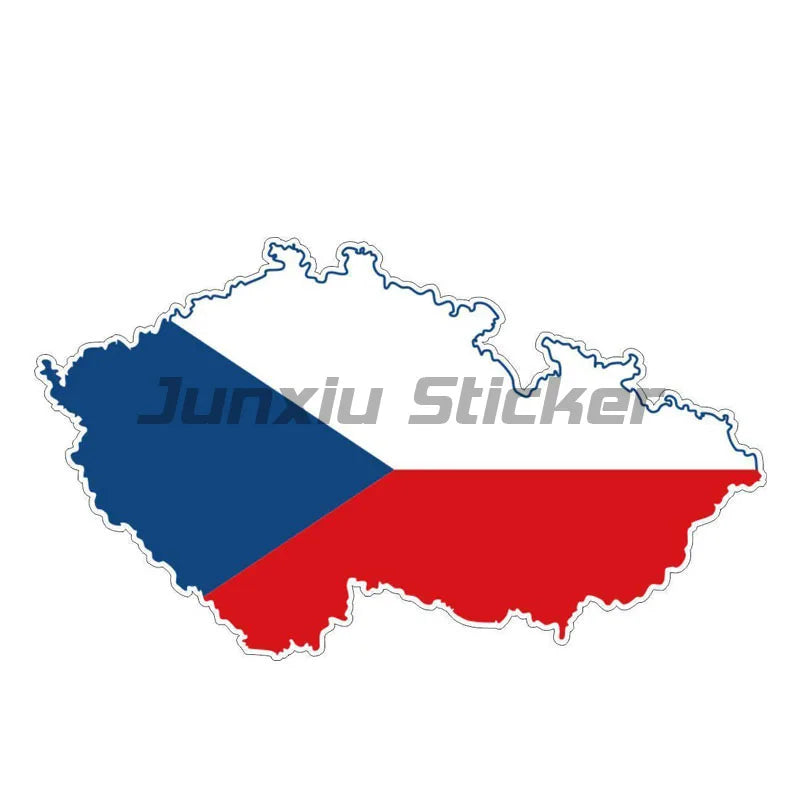 Czech Republic Flag Map European Country Decals Window Door Car Laptop Sticker