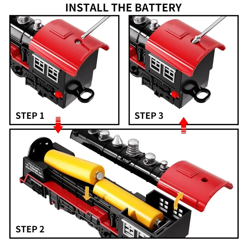 Train Toys for Boys with Lights and Sound Toy Train Track Set for Under Christmas Tree Toddler Model Trains Christmas Gifts