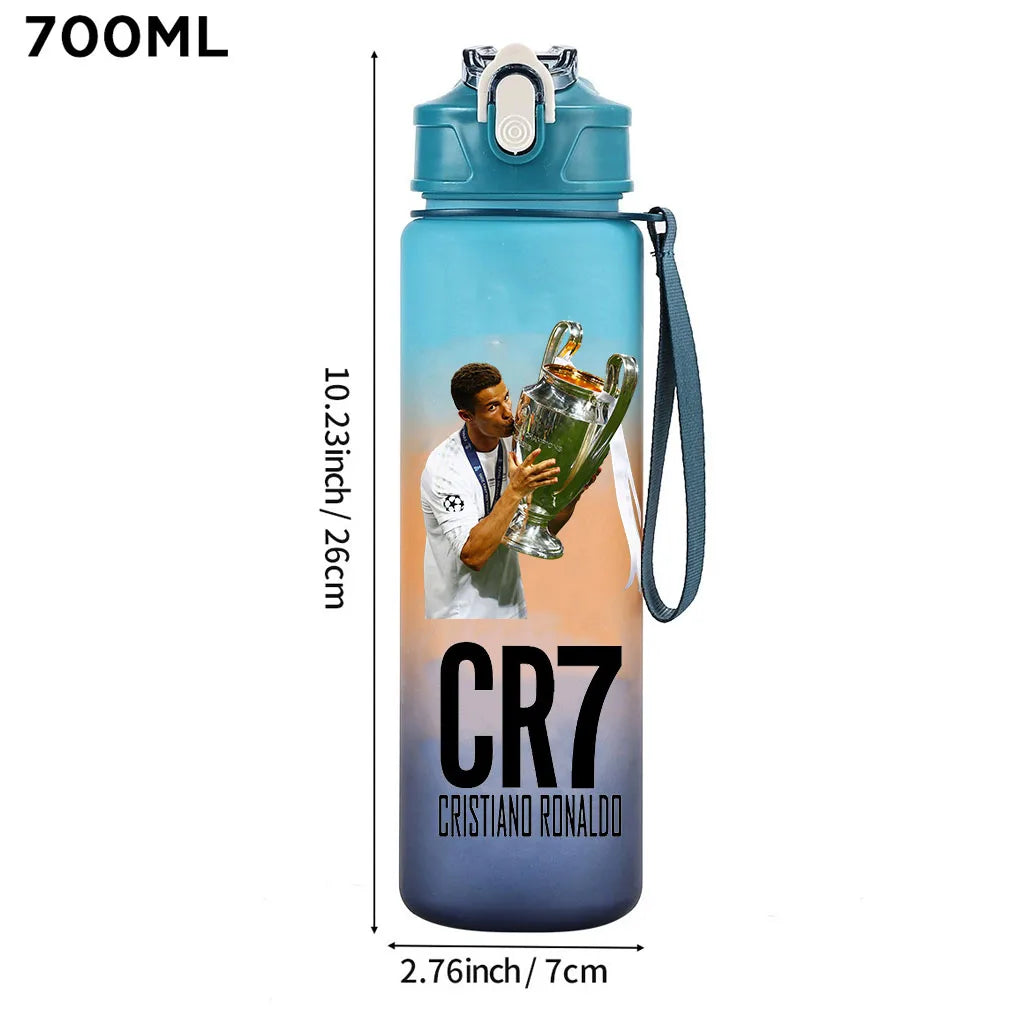 Cristiano Ronaldo Sports Water Bottle Shaker Outdoor Travel Portable Leakproof Drinkware Plastic Drink Bottle BPA Free Gym  gift