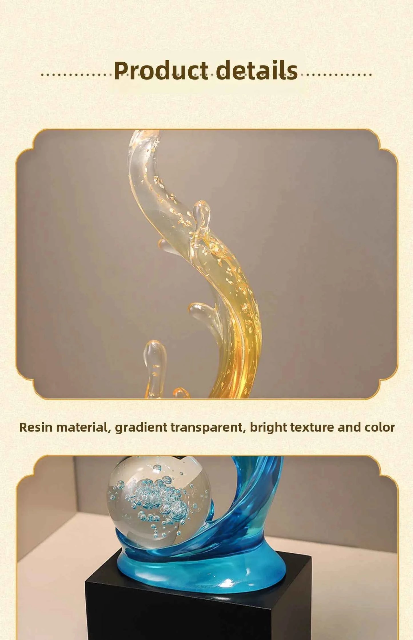 Home Decor,Wind And Water Rising Ornament,Vertical Entrance,Living Room TV Cabinet,Hotel Art Decoration Sculpture Customized