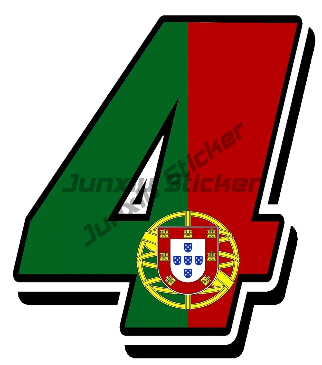 Portugal Flag Map Emblem Stickers High-Quality Viny Portugal Coat of Arms Portuguese Flag Racing Numbers Decal Perfect for Cars