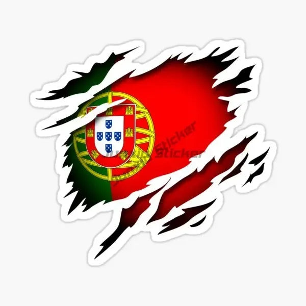 Portugal Flag Map National Emblem Creative PVC Sticker for Decorate Car Motorcycle Bicycle Helmet Window Wall Decal Accessories