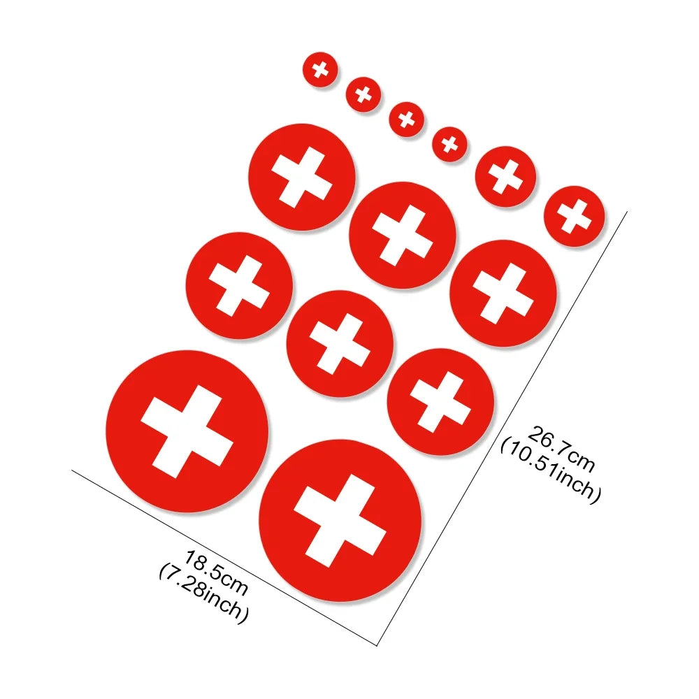 Swiss Flag Styling Car Sticker Switzerland Flag Design Vinyl Decal Personalization Auto Window Body Decor Sticker Accessories