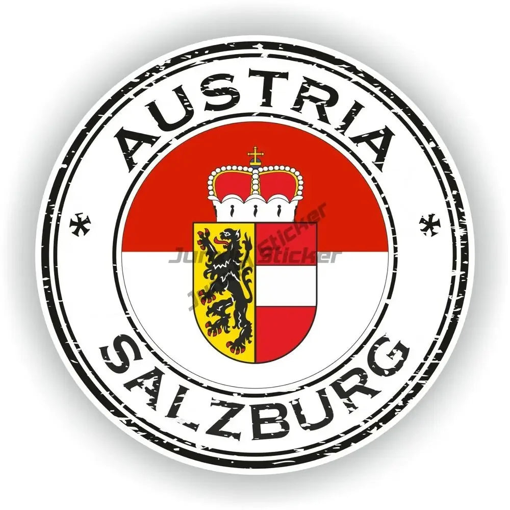 Austria Flag Map Emblem Creative PVC Stickers for Car Truck Bicycle Helmet Motorcycle Window Fridge Wall Decoration Accessories