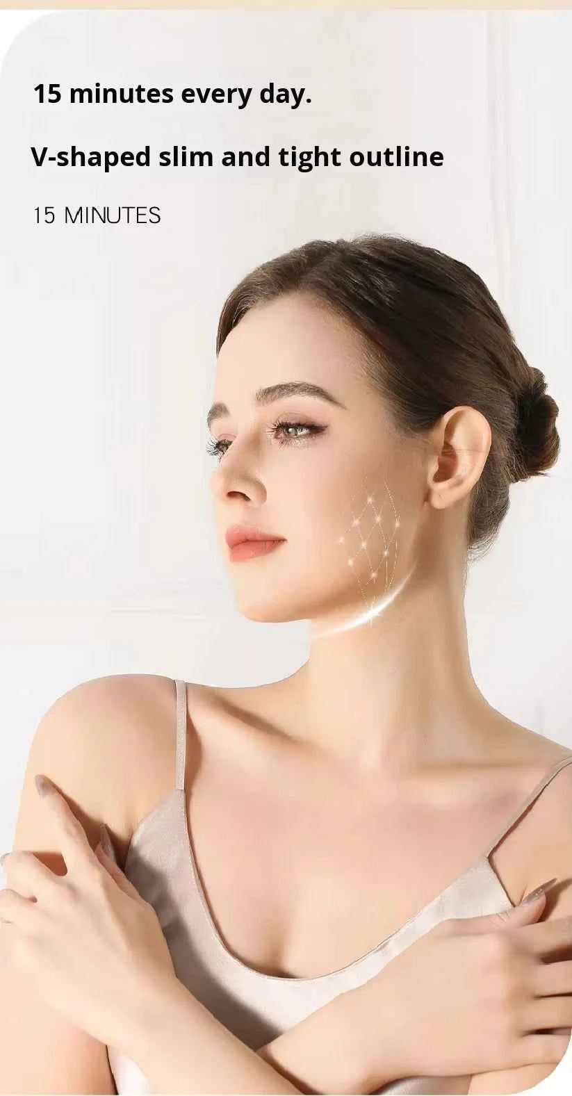 Anti-aging Ems microcurrent roller facial shaping device - V-ray radiofrequency beauty firmening and lifting facial massage