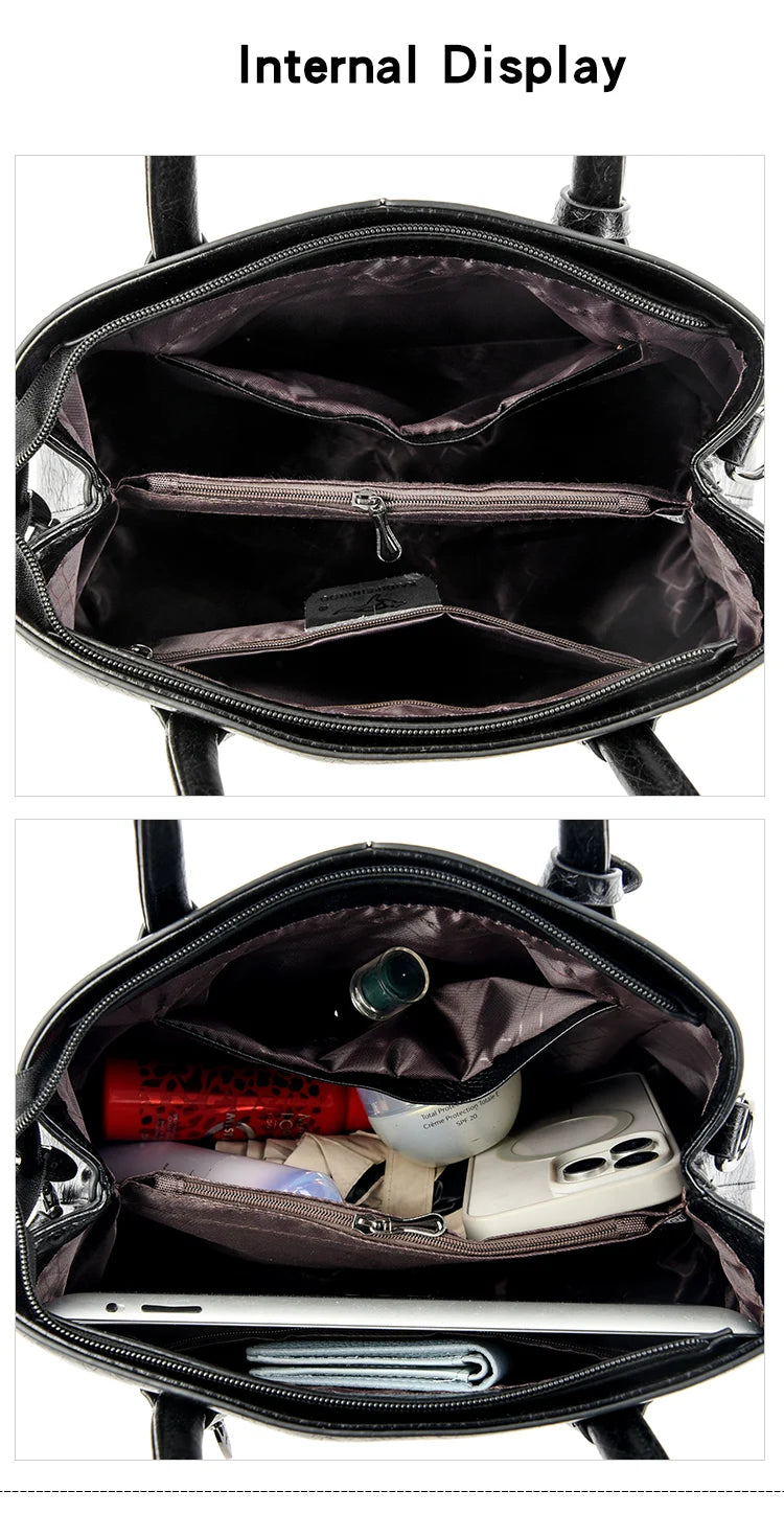 Women's PU Leather Handbags Ladies Large Tote Bag Female Square Shoulder Bags Bolsas Femininas Sac Fashion Crossbody Bags Purse