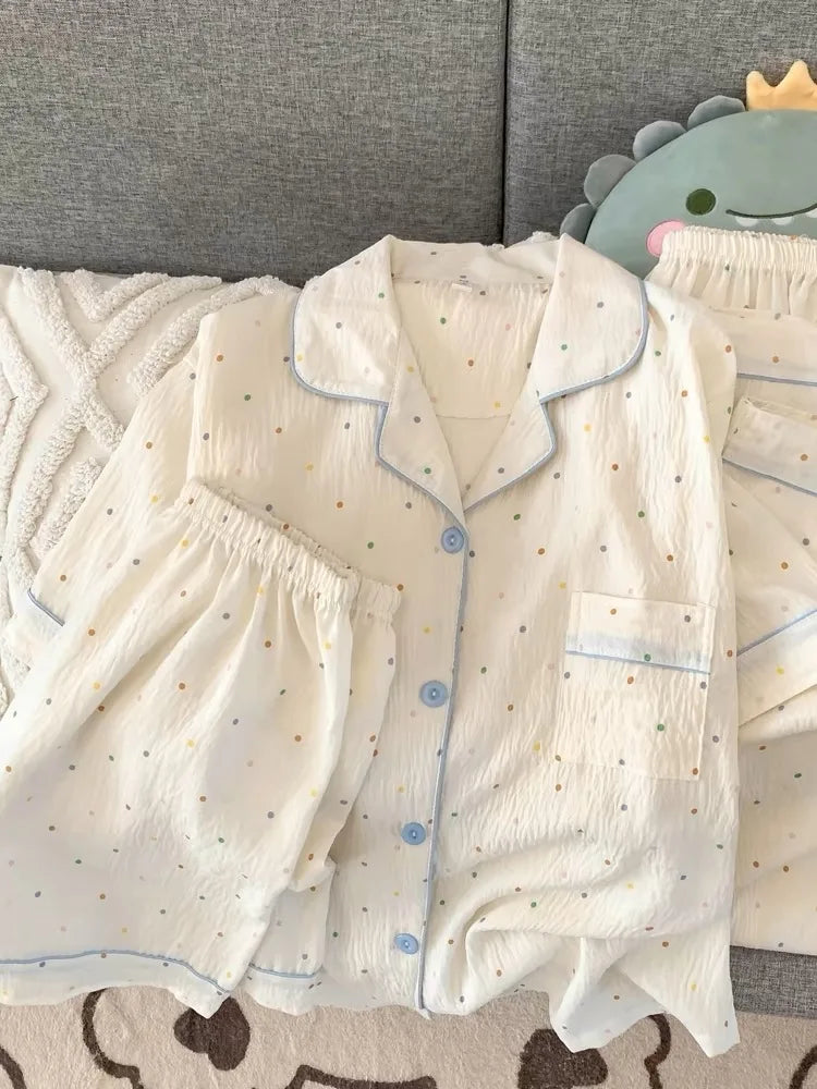 Cloud Cotton Spwear Women Summer Loose ort Sve Home Clothes Set Cute plus Size Comfortable Nightgown Tee Pieces