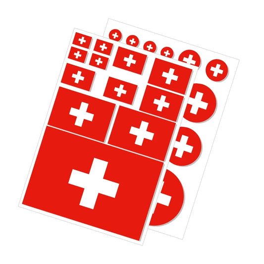 Swiss Flag Styling Car Sticker Switzerland Flag Design Vinyl Decal Personalization Auto Window Body Decor Sticker Accessories