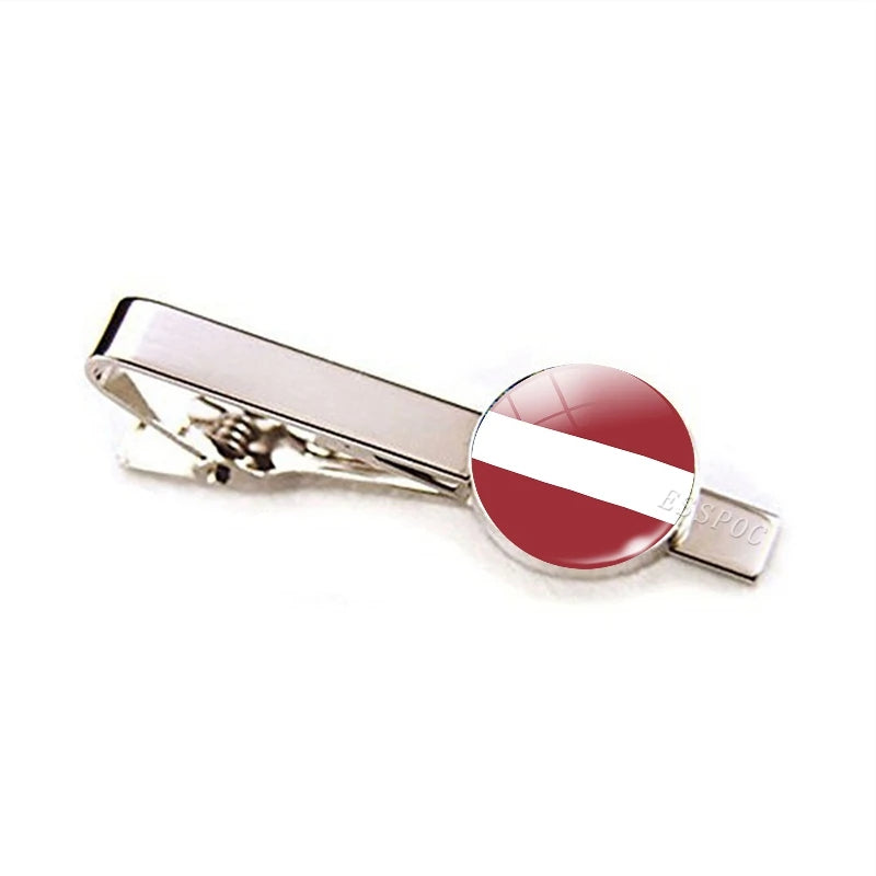 Europe Countries National Flag Tie Clips Men Fashion Metal Tie Bar Clip Spain UK France Italy Poland Flag Pins