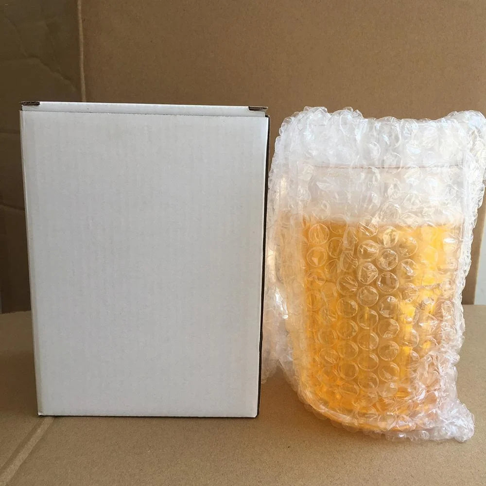 Creative Cool Double-layered Fake Beer Glass, Thickened Cup with Handgrip, Transparent Mugs, Teasing Supplies, 450ml