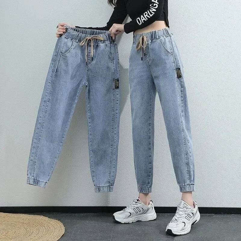 Cargo Korean Version of High Waist Pants Loose Slimming Straight Jean