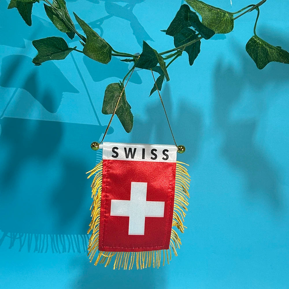 90X150cm Switzerland Flag Polyester 14x21cm swiss hand flag / string flag / desk flag 8x12cm Switzerland car flag for Decoration