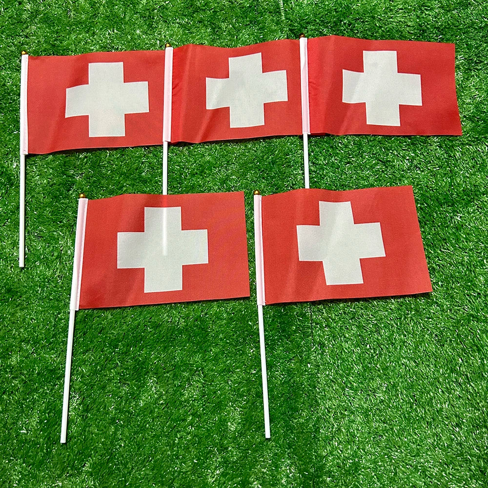 90X150cm Switzerland Flag Polyester 14x21cm swiss hand flag / string flag / desk flag 8x12cm Switzerland car flag for Decoration