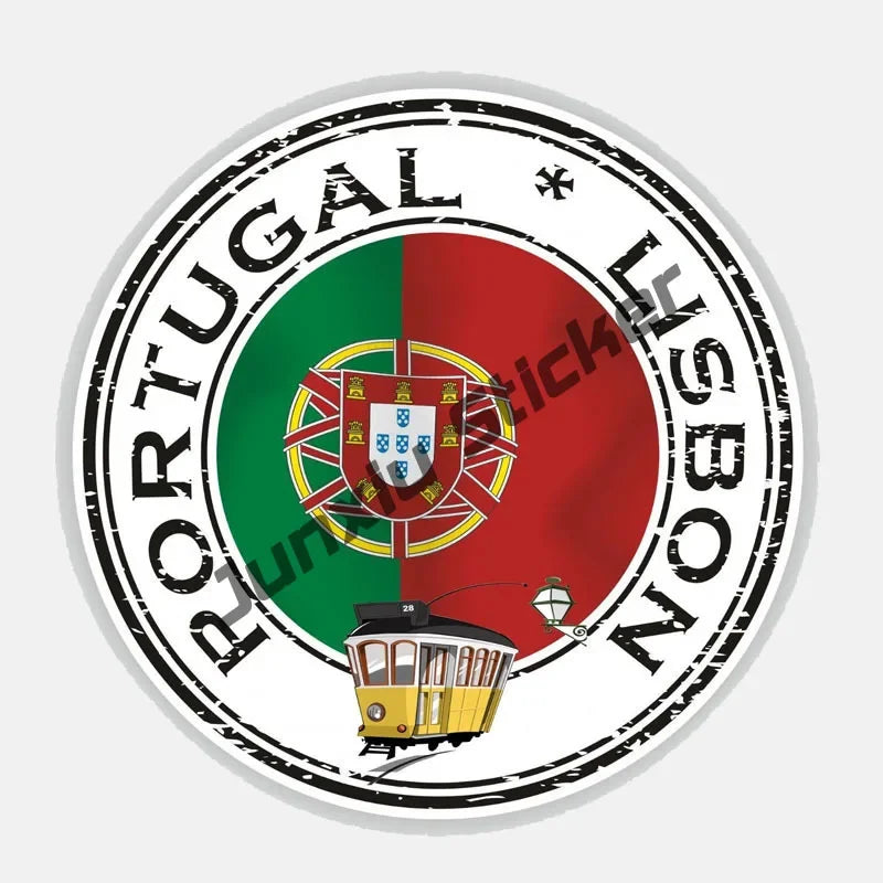 Love Portugal Flag Decal Sticker Portuguese Football Patriotic Stickers Home Pride Travel Car Truck Van Bumper Window Car Decal