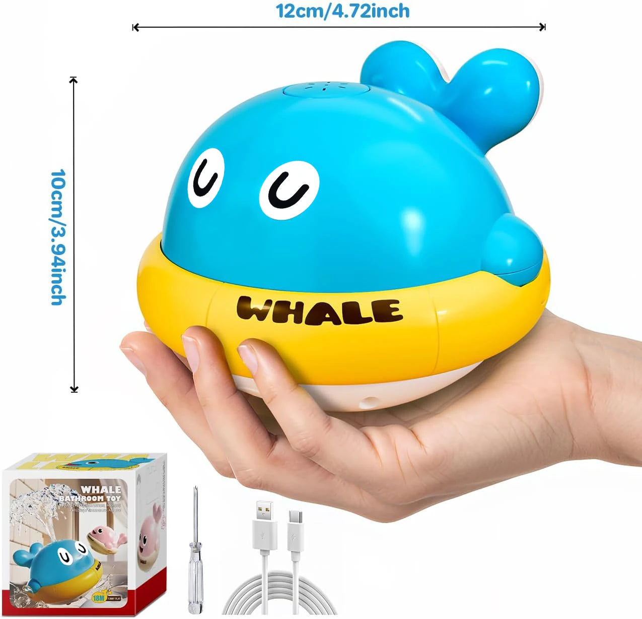 Baby Bath Toys Toddler Bath Toys for Kids Light Up Whale Bath Toys Sprinkler Pool Water Table Infant Toys Bathtub Fountain Toy