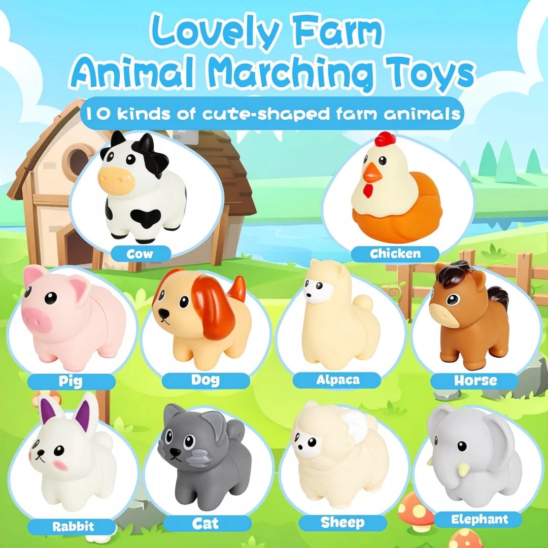 Toddler Toys,Montessori Preschool Learning Activities Animal Toy for Boys Girls,10 pcs Little People Animals Matching Games Fine