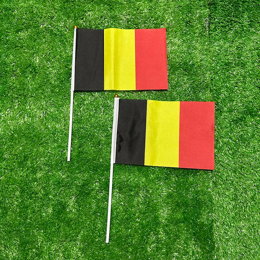 SKY FLAG Belgium hand flag 10/20/50/100pcs 14 * 21cm Promotion Small belgium Waving National banner For Sports Activity