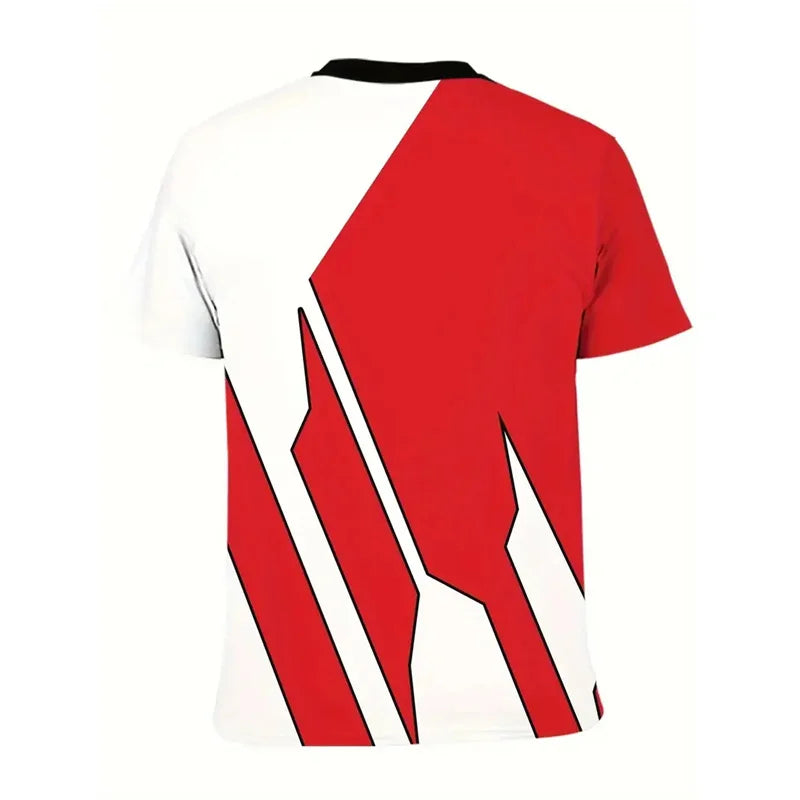Austria National Flag Themed T-shirt Men's Clothing 3d Printed Stripe Word T Shirts Casual Fashion Street Short Sleeves Tees