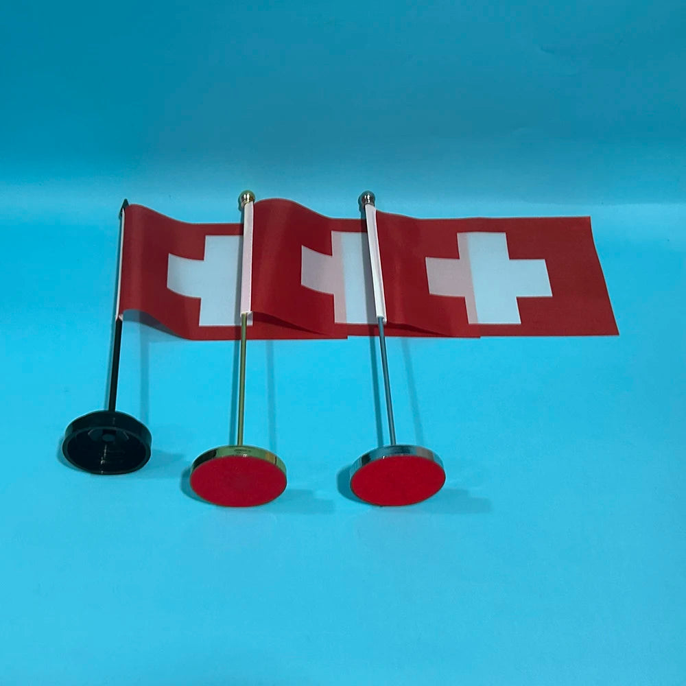 90X150cm Switzerland Flag Polyester 14x21cm swiss hand flag / string flag / desk flag 8x12cm Switzerland car flag for Decoration
