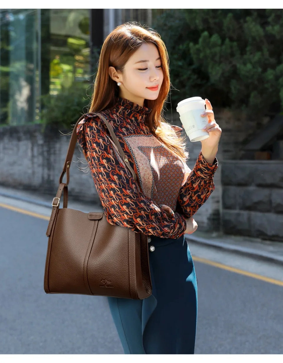 High Quality Pu Leather Purse Ladies Shoulder Crossbody Bag Medium Casual Tote Bag