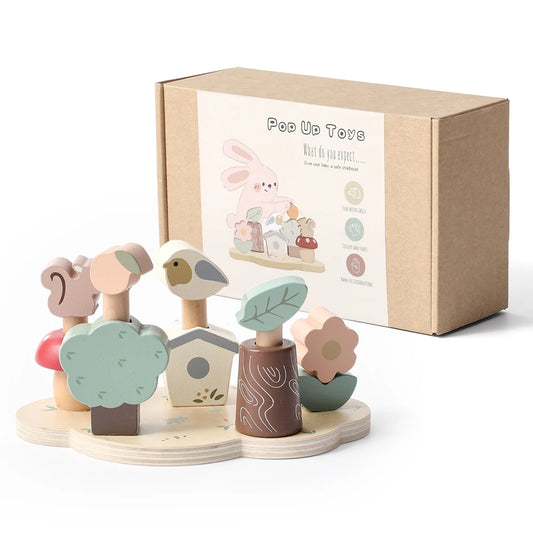 Kids Montessori Toys Color Wooden Bouncing Toys Baby Color Recognition Hand And Foot Coordination Toys Toddlers Block Game Gifts