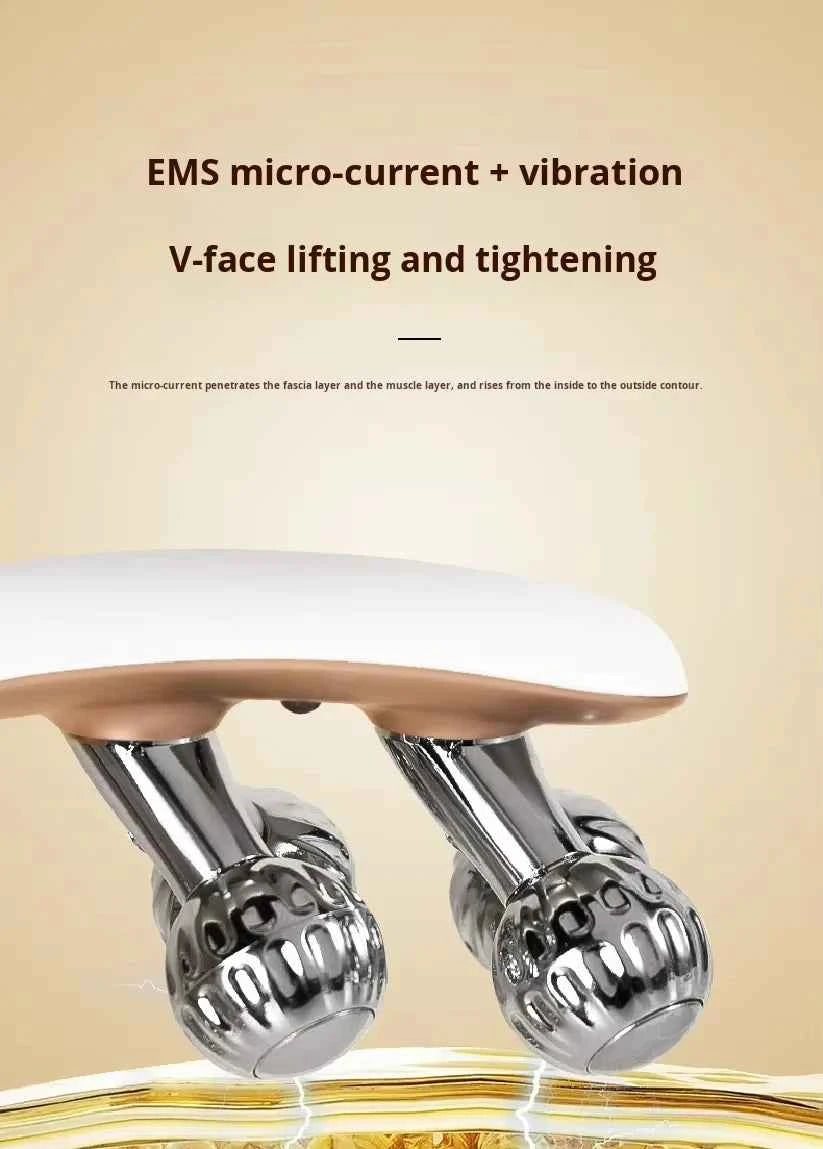 Anti-aging Ems microcurrent roller facial shaping device - V-ray radiofrequency beauty firmening and lifting facial massage