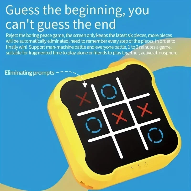 Portable Children Electronic Toys 4-Mode Tic-Tac-Toe Game Board Games Montessori Puzzle Game for Gift for Kids Adult