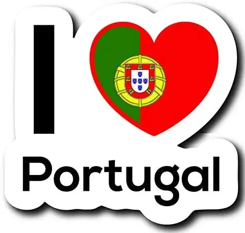 Love Portugal Flag Decal Sticker Portuguese Football Patriotic Stickers Home Pride Travel Car Truck Van Bumper Window Car Decal