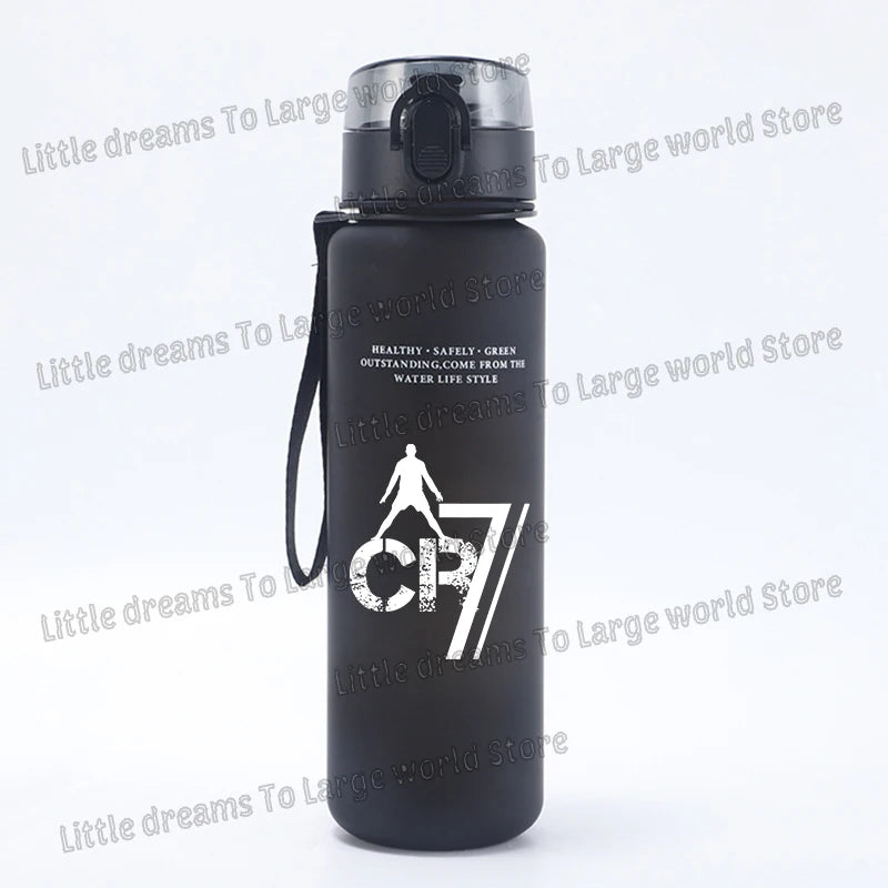 Football Cristiano Ronaldo Water Cup Portable 650ml Large Capacity Sports Plastic Drinking Bottle with Handle for Children Adult