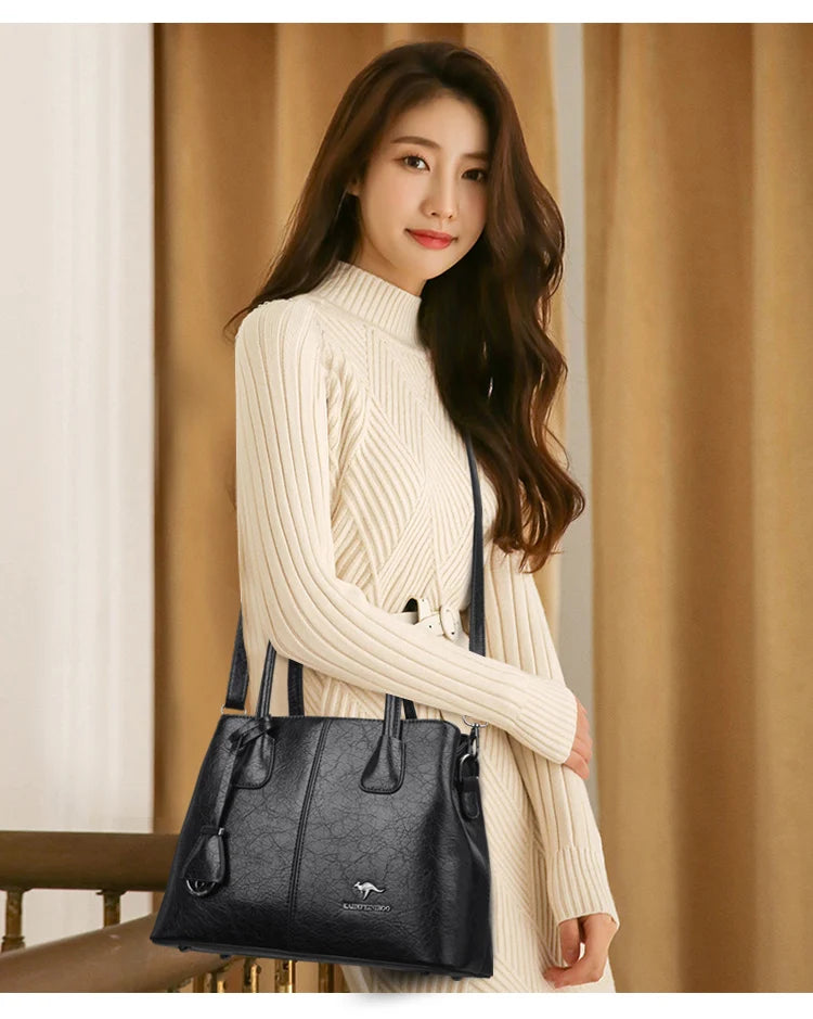 Women's PU Leather Handbags Ladies Large Tote Bag Female Square Shoulder Bags Bolsas Femininas Sac Fashion Crossbody Bags Purse