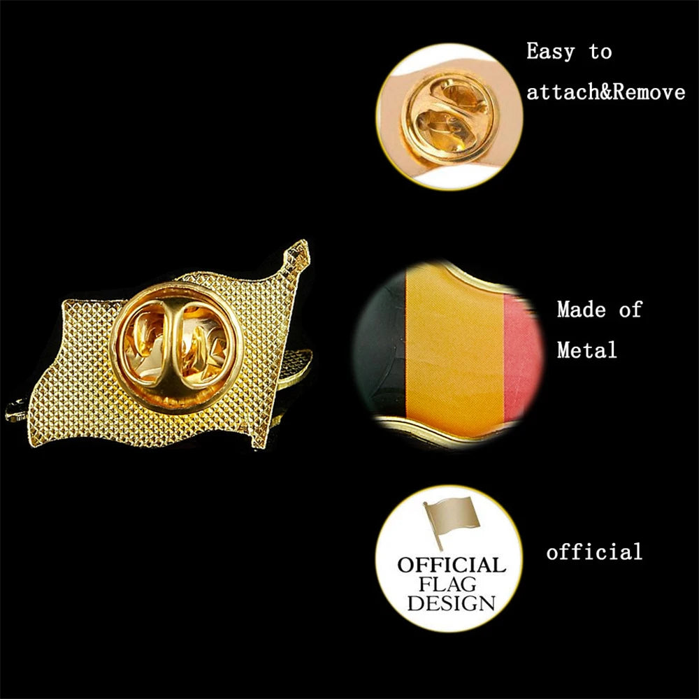 Belgium Flag Epoxy Lapel Pin Badge/Brooch For Casual Suit Clothes Bag Accessories Decoration