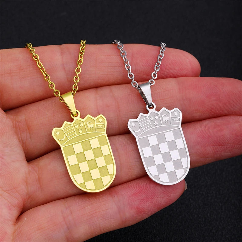 New Europe map Croatia Flag Charm Pendant Necklaces Gold Color/Silver Color for Women Girls the Croatian Jewelry Gifts