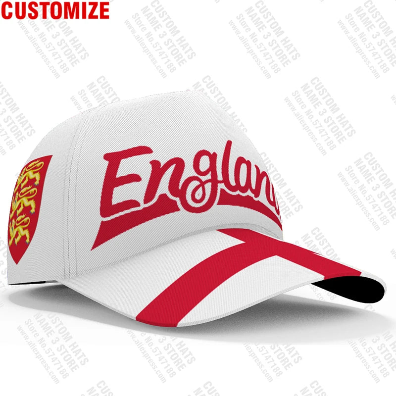 England Baseball Caps Free Custom Made Name British Team Logo Uk Hats Country Travel Britain Nation United Kingdom Flag Headgear