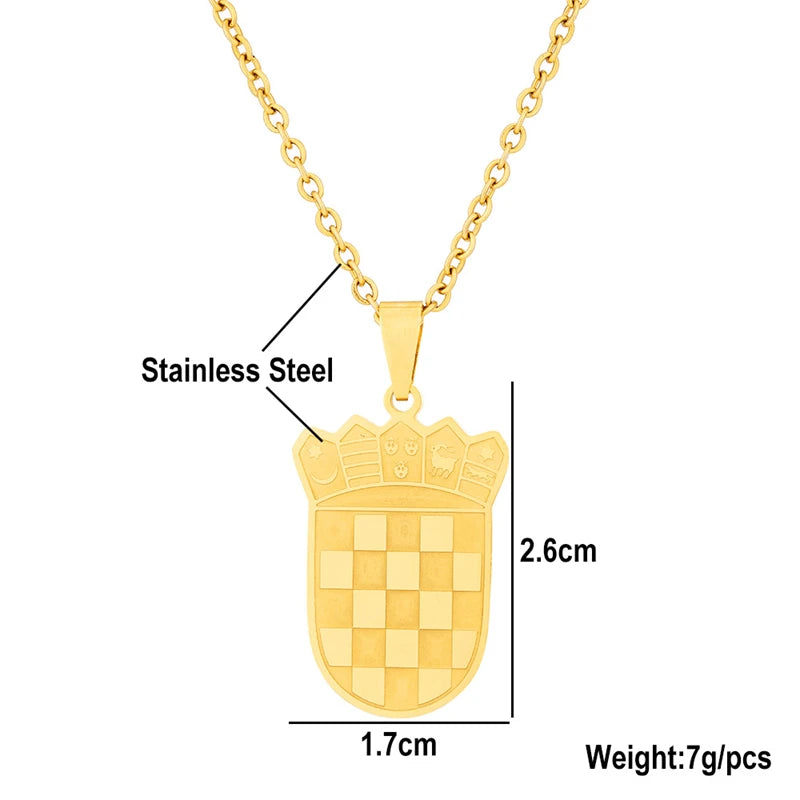New Europe map Croatia Flag Charm Pendant Necklaces Gold Color/Silver Color for Women Girls the Croatian Jewelry Gifts
