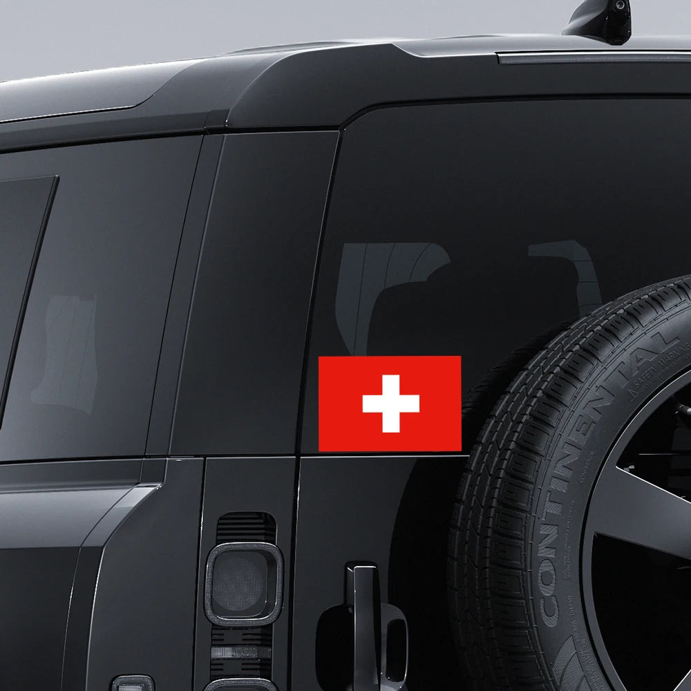 Swiss Flag Switzerland Stickers Vinyl Decals Auto Motorcycle Custom Body Bumper Notebook Laptop Personality Car Styling Decor