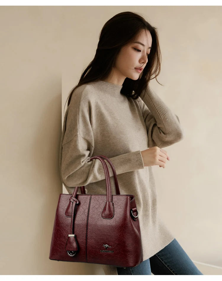 Women's PU Leather Handbags Ladies Large Tote Bag Female Square Shoulder Bags Bolsas Femininas Sac Fashion Crossbody Bags Purse