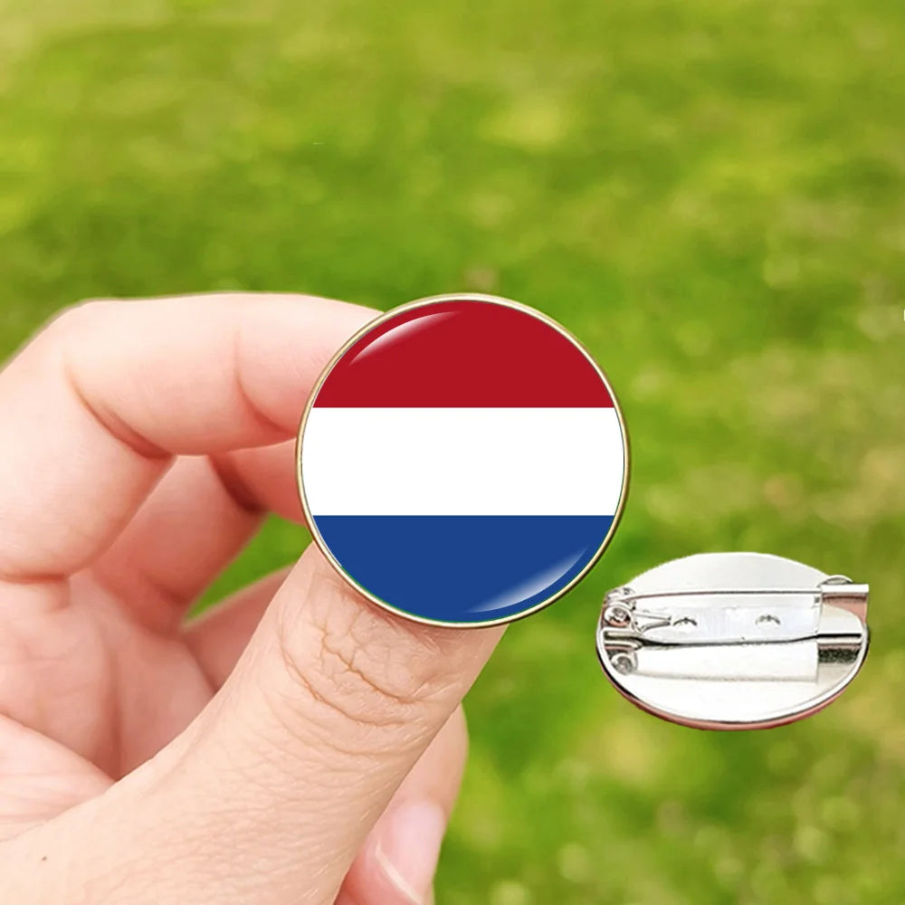 24 Football Flag Badge Pins Scotland Hungary Italy Croatia Spain Denmark England Serbia Romania Belgium Portugal Georgia Brooch