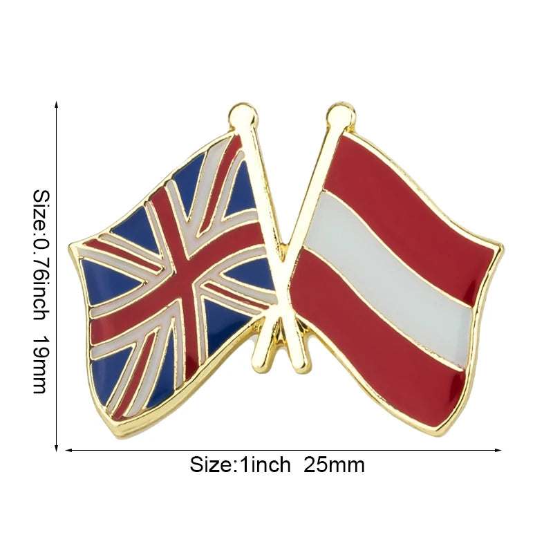 Austria Flag Badge Brooch Natinal Lapel Pins Flag Lapel Pins Country Flag Badge